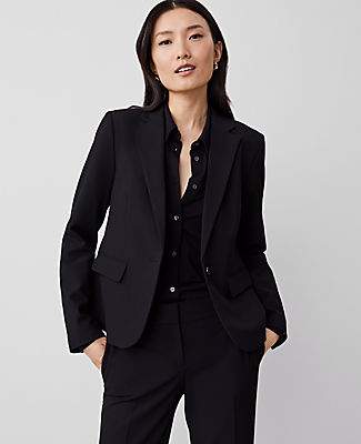Ann Taylor The Notched Single Button Blazer in Seasonless Stretch