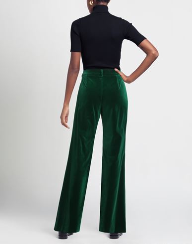 Woman Pants Green Size 12 Cotton, Elastane