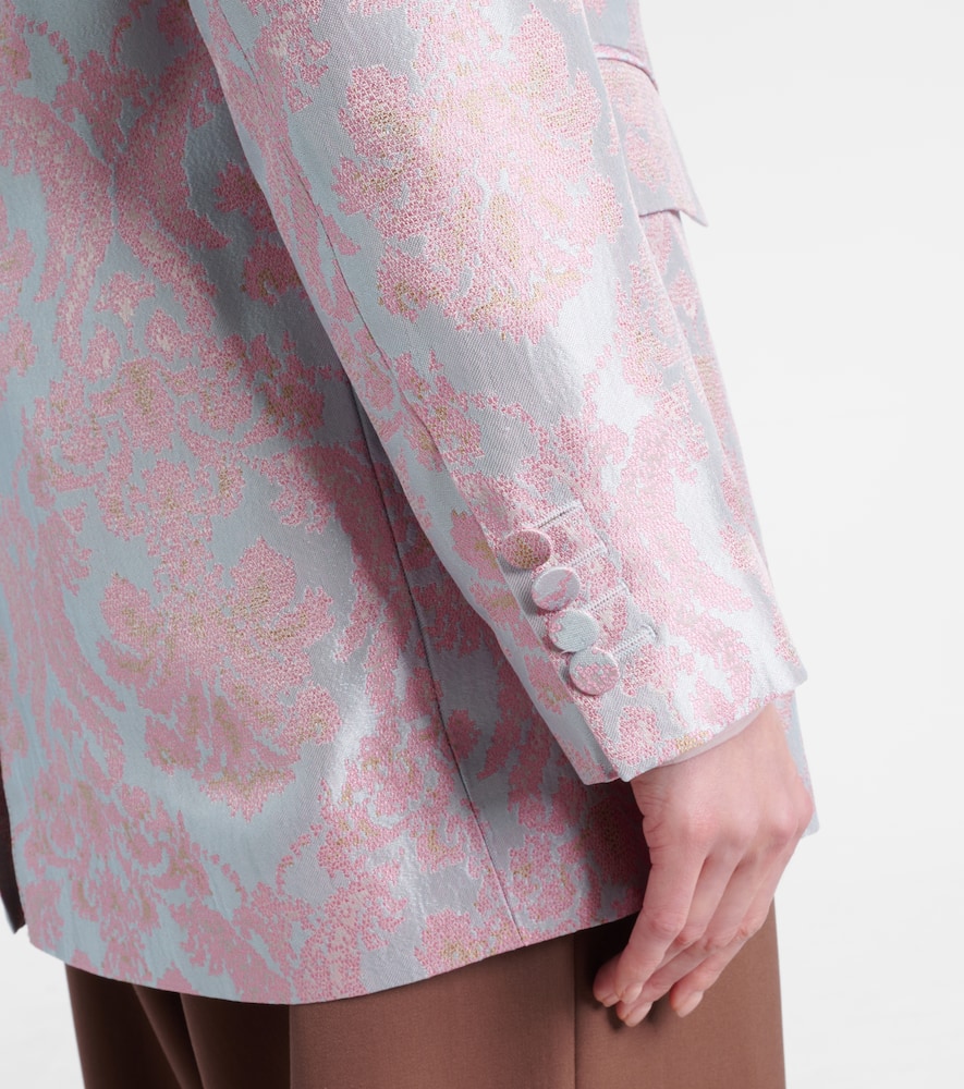 Floral jacquard blazer
