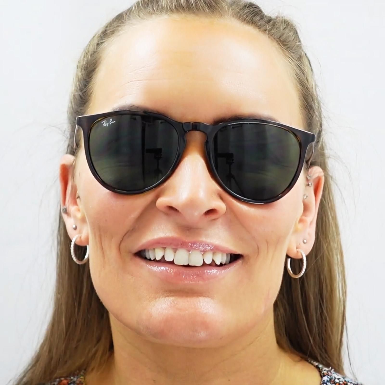 Round Black & Gunmetal Blue Mirror Sunglasses