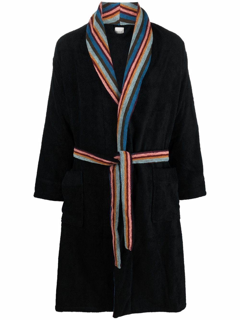 Artist-stripe cotton robe - Blue