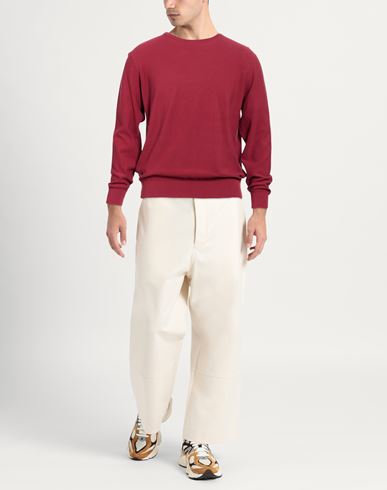 Man Sweater Burgundy Size 42 Cotton