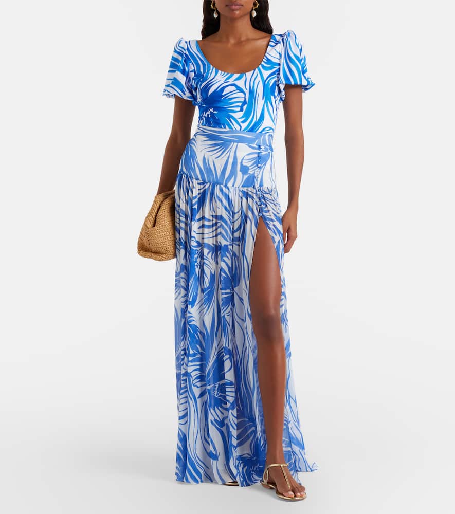 Jaimee high-rise printed maxi skirt