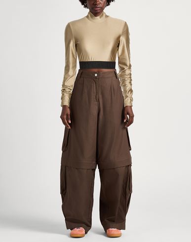 Woman Top Khaki Size 2 Polyamide, Elastane