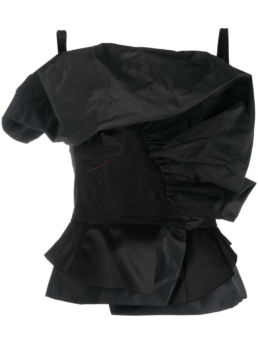 Sculptural peplum top - Black