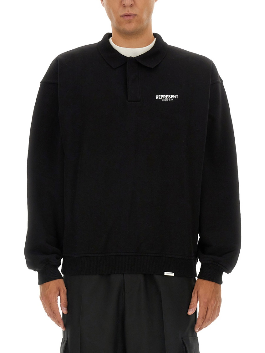 Represent - logo embroidered polo shirt