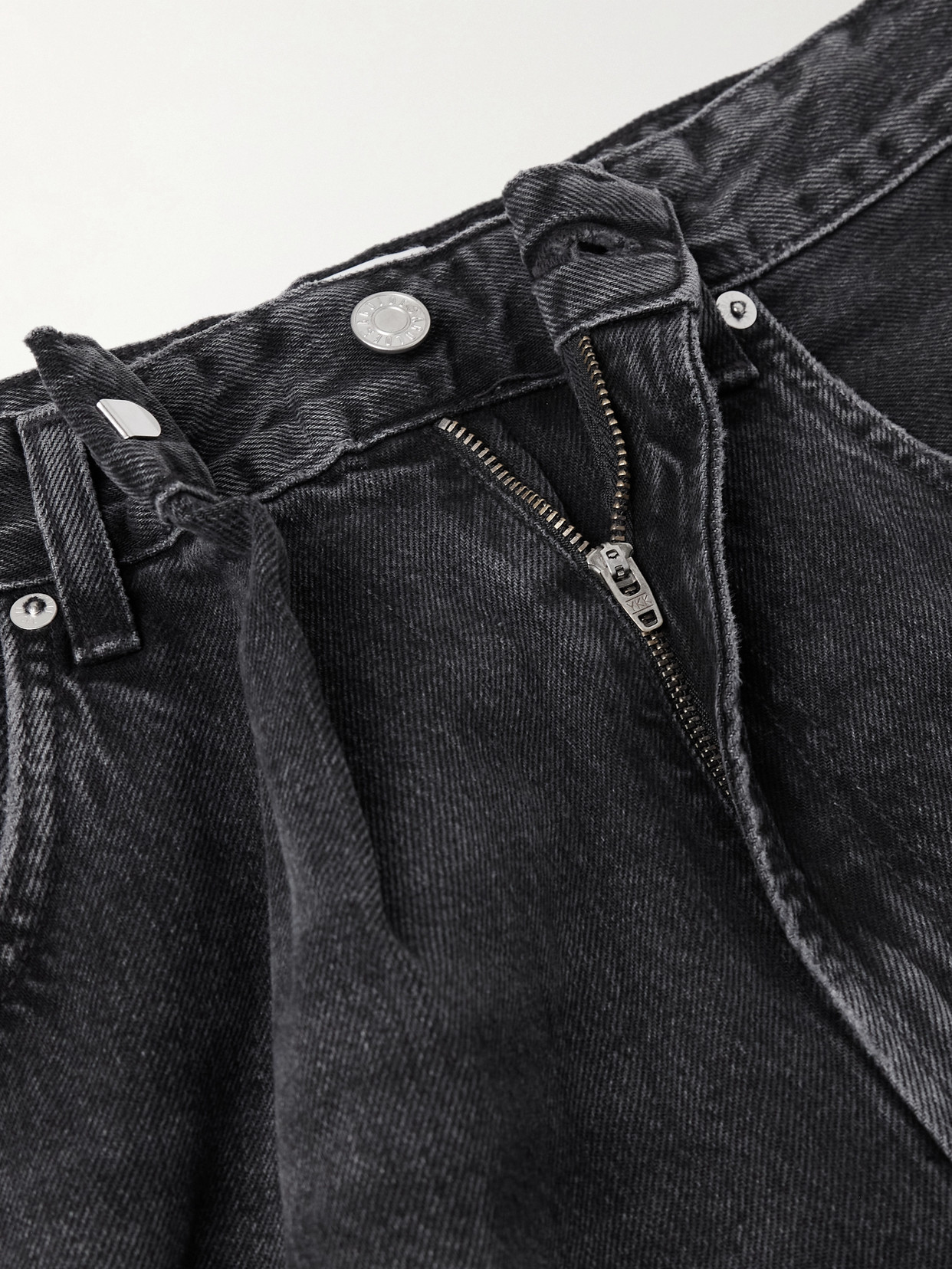 Vana Draped Low-rise Wide-leg Jeans - Black