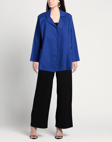 Woman Jacket Blue Size L Cotton, Polyamide, Elastane