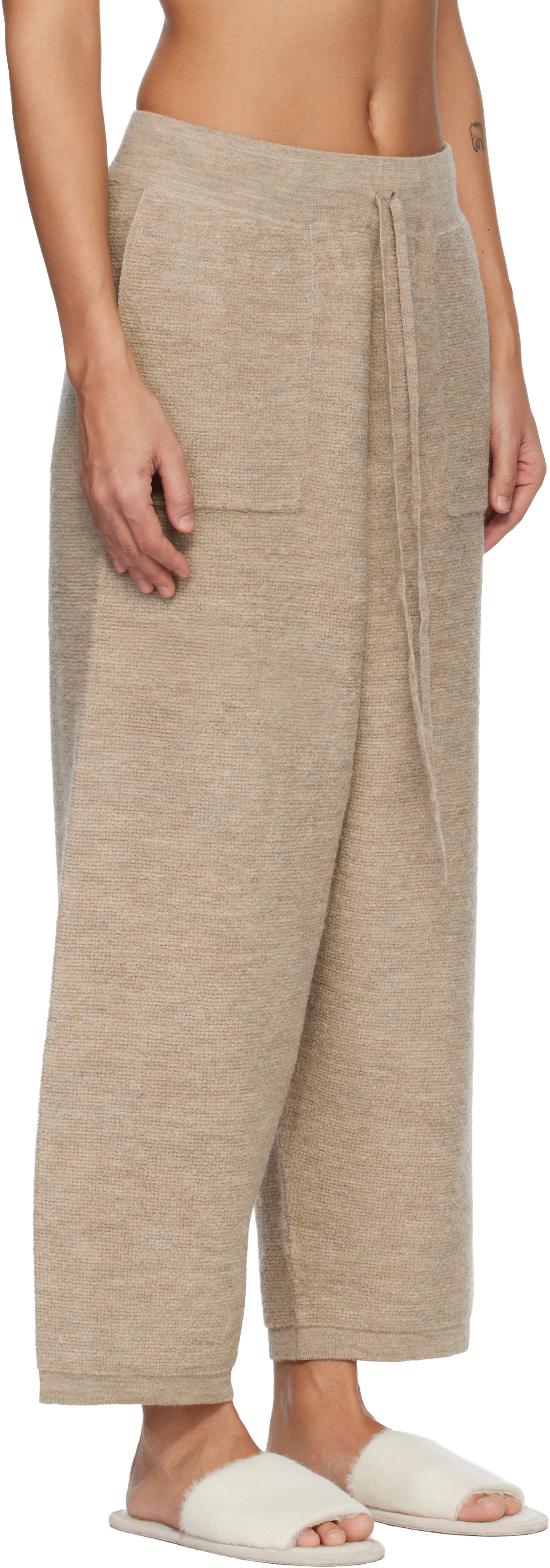 Beige Fine Terry Trousers