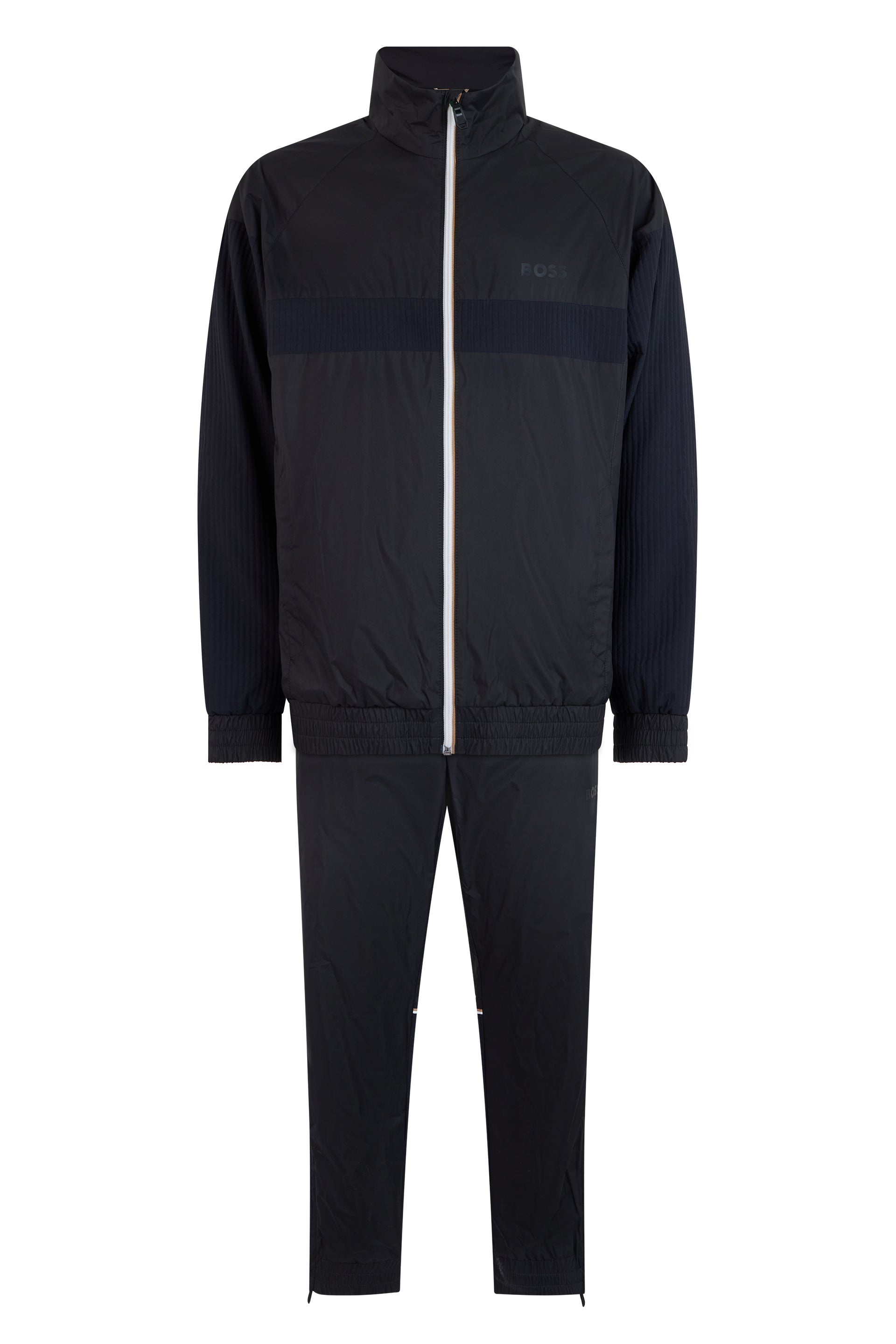 Men's Zip-Up Jumpsuit with High Collar
