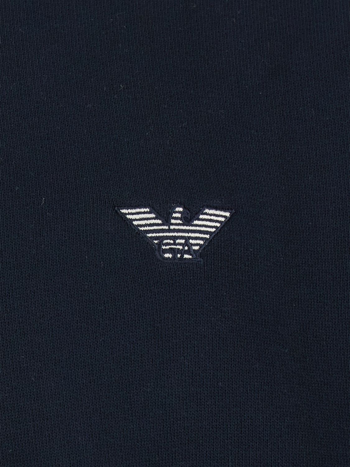 Long-Sleeved Cotton Polo Shirt with Embroidered Eagle Logo