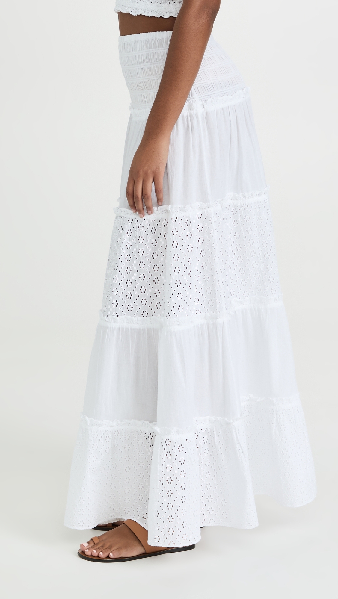 Smocked Skirt White Eyelet