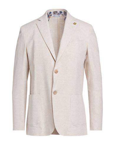 Man Blazer Beige Size 40 Linen, Cotton