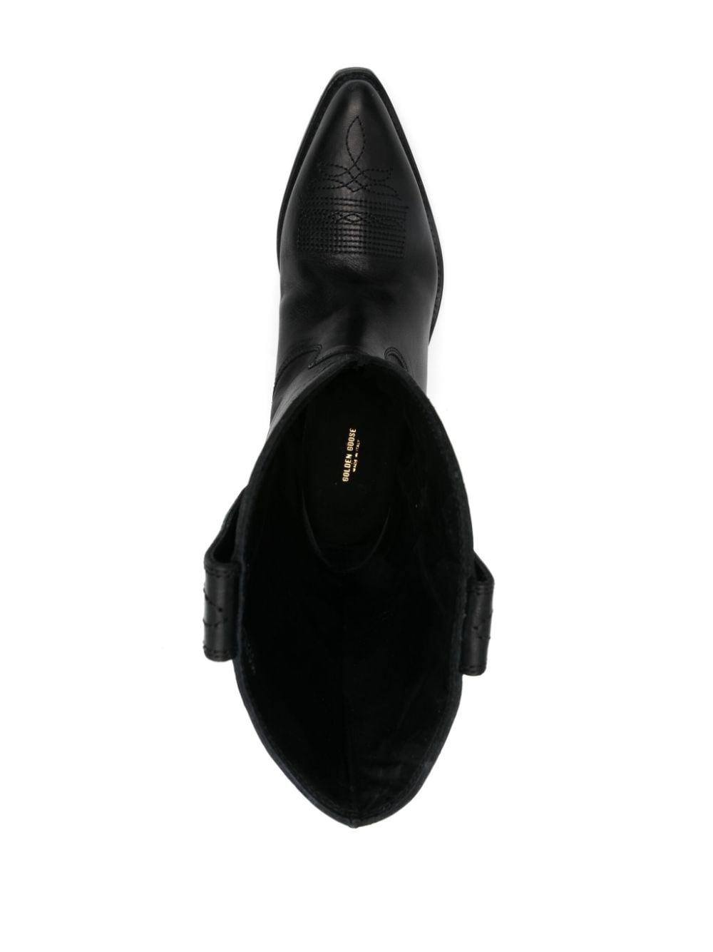 Wish Star Texan Ankle Boots In Black Leather