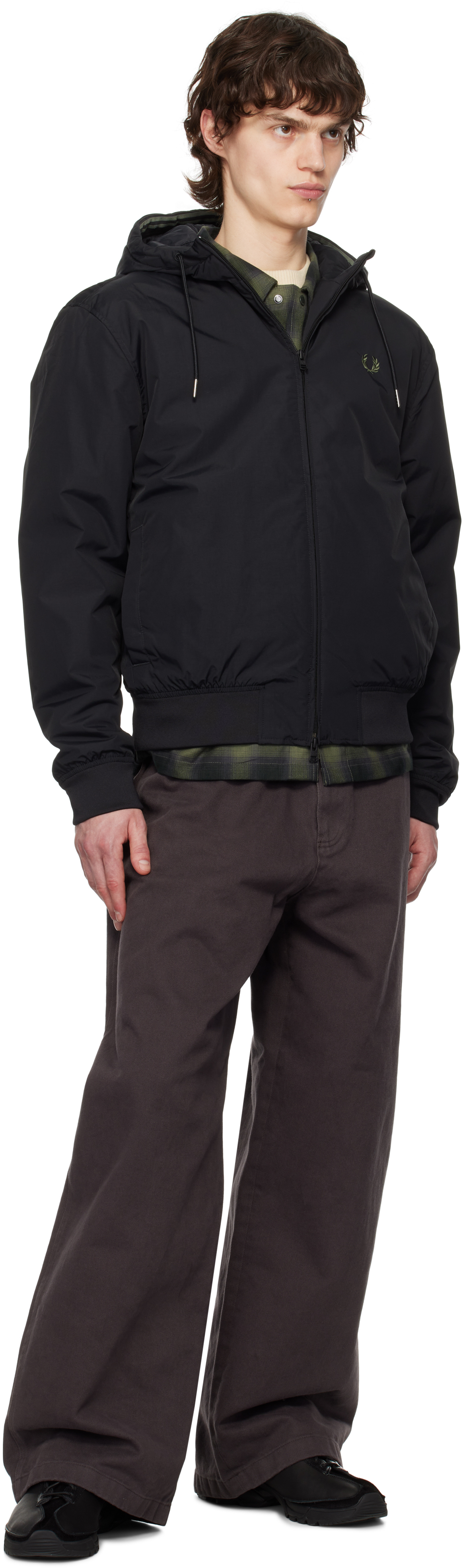Fred Perry Black Hooded Brentham Jacket