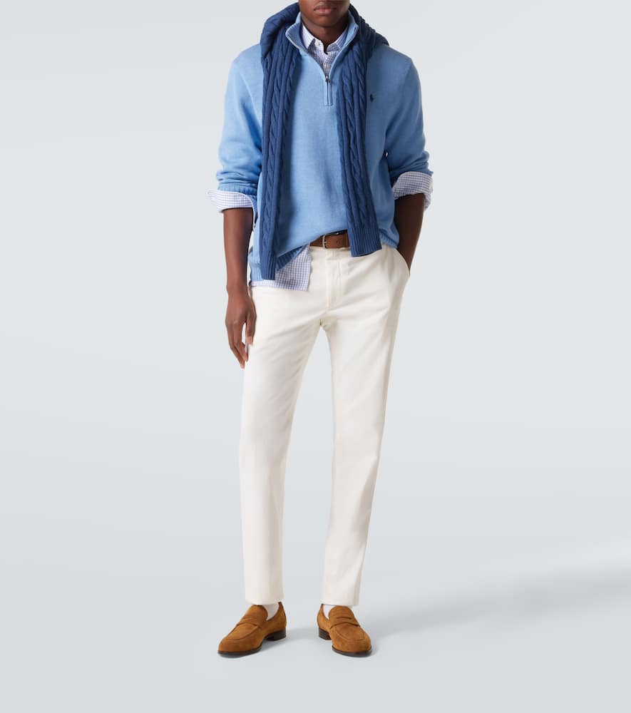 Cotton half-zip sweater