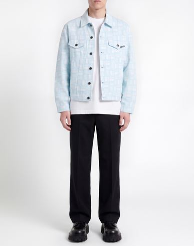 Man Denim outerwear Sky blue Size S Cotton