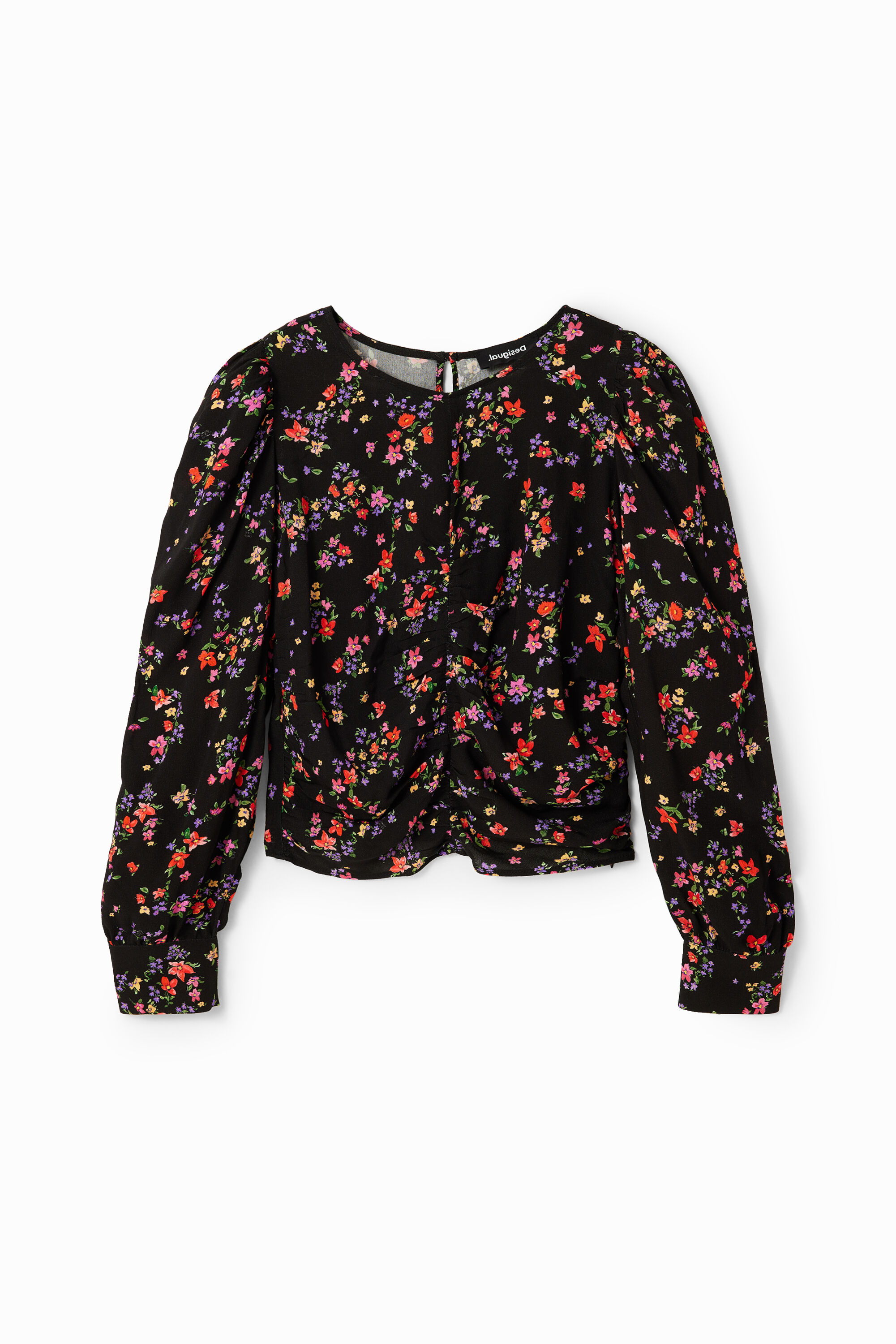 Floral ruched blouse