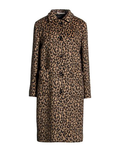 Woman Coat Brown Size 12 Virgin Wool, Mohair wool, Polyamide