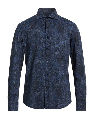 Man Shirt Midnight blue Size 15 Nylon, Elastane
