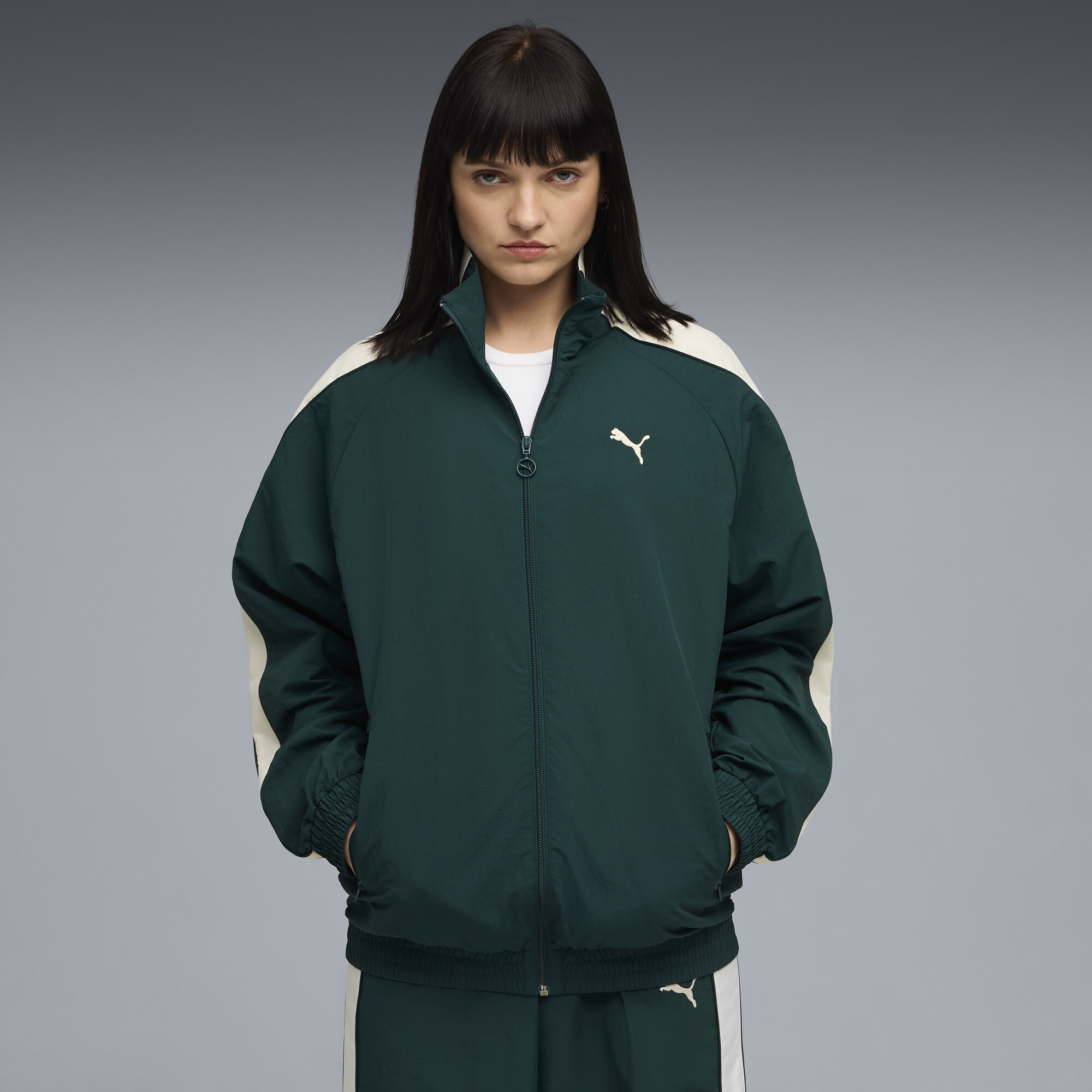 PUMA T7 Oversized Track Jacket in Green