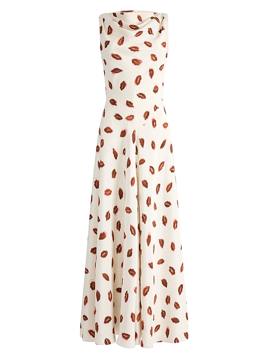 Women's Drina Kiss-Print Maxi Dress - Ivory Kisses
