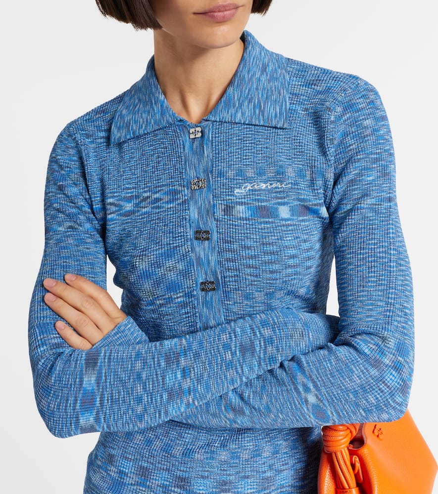 Space-dyed polo sweater