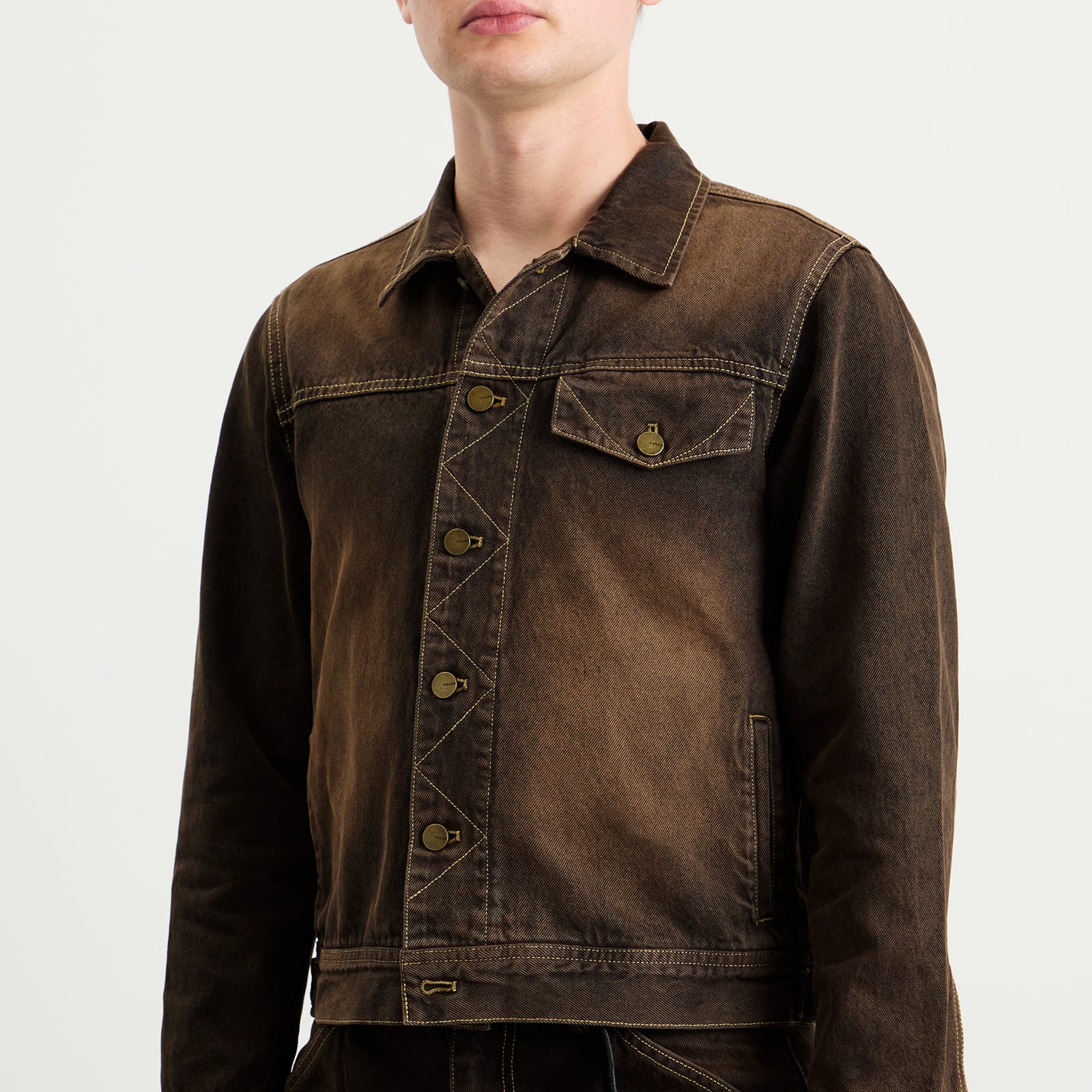 Men's Arch Denim Jacket Brown Overdye