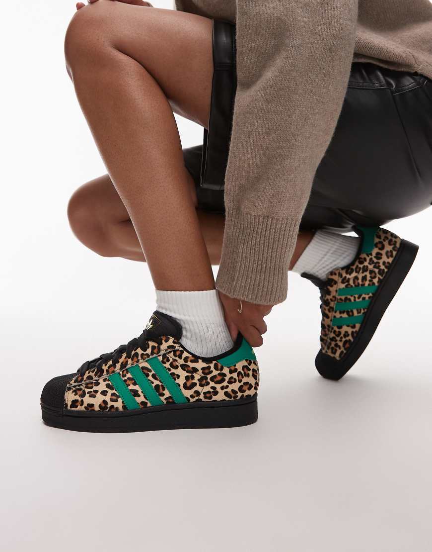 Superstar II trainers in leopard and green-Multi