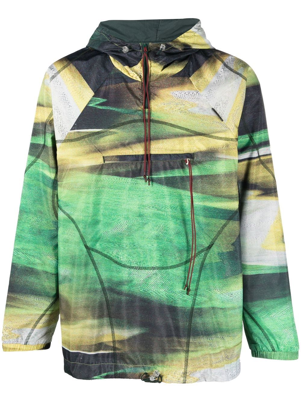 Graphic-print hooded jacket - GUYANA PRINT