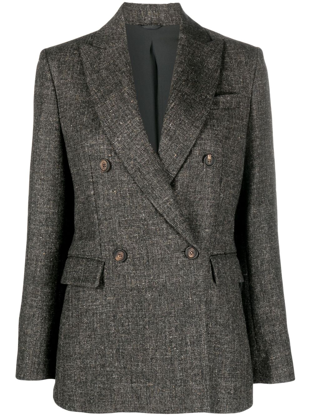 Double-breasted button-fastening blazer - Grey