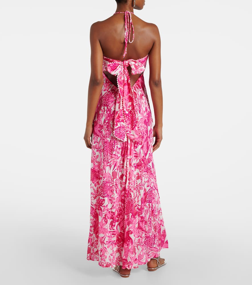 Carla printed halterneck maxi dress