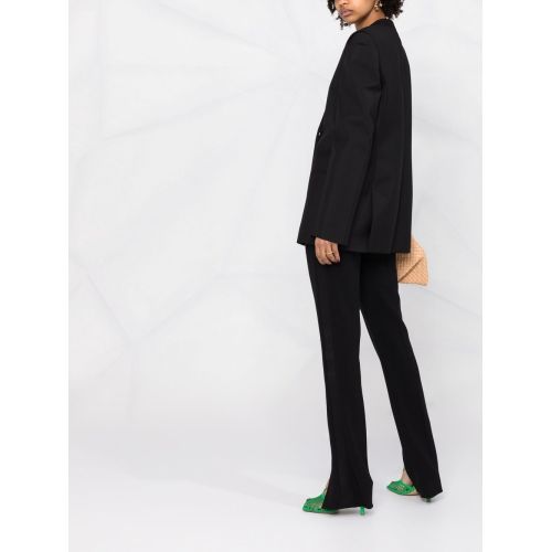 Collarless single-breasted jacket - Black