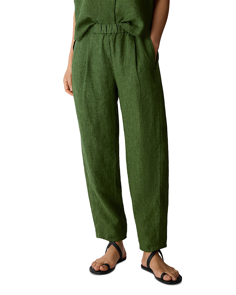 Linen Ankle Pleated Lantern Pants