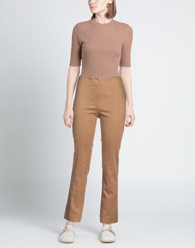 Nenah Woman Pants Camel Size 28 Cotton, Elastane