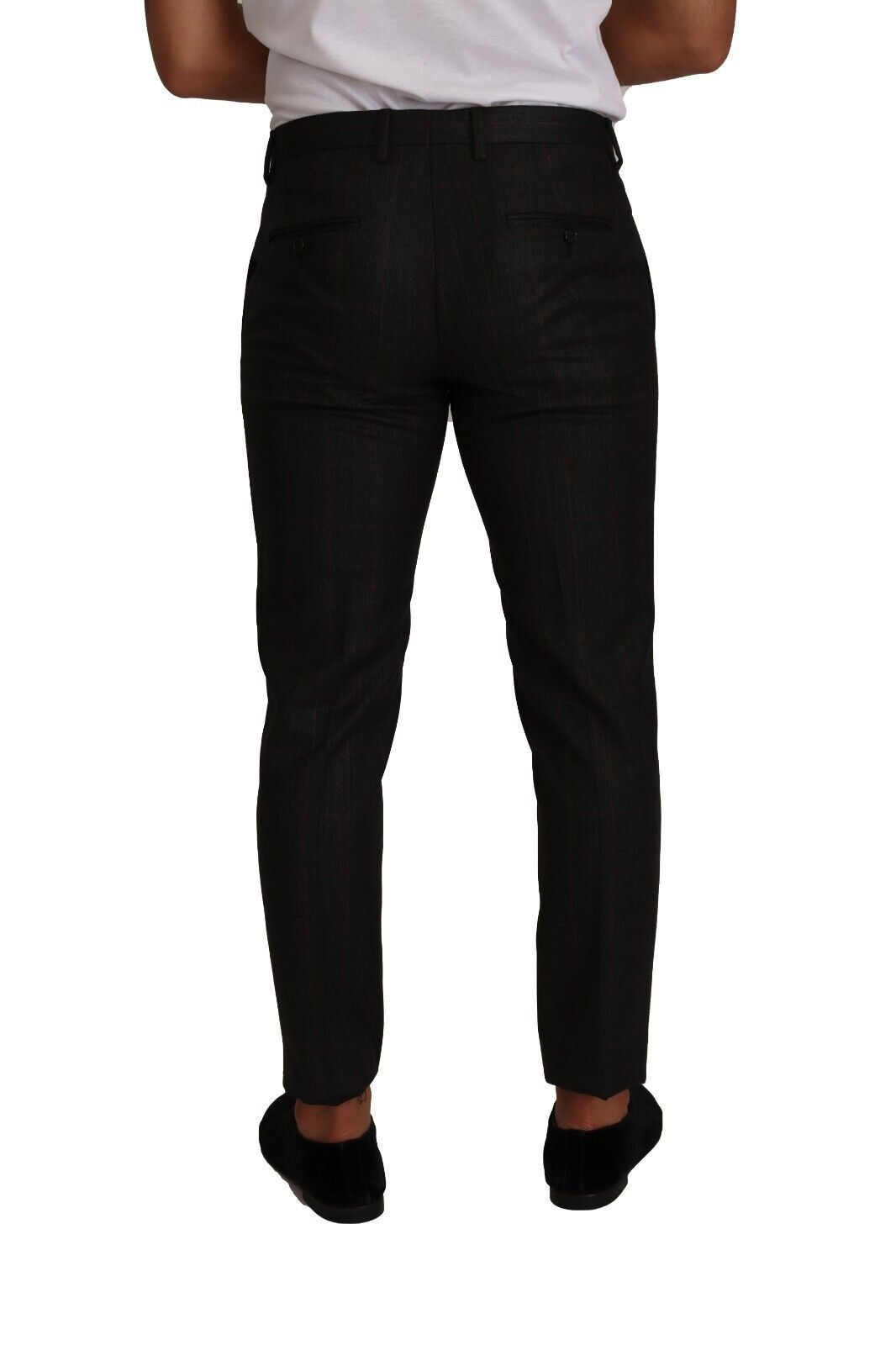 Virgin Wool Check Trousers — Gray