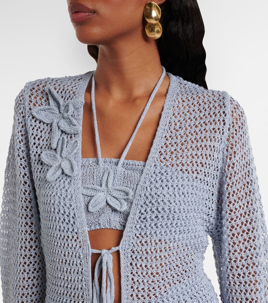 Zorya glitter open-knit beach cover-up