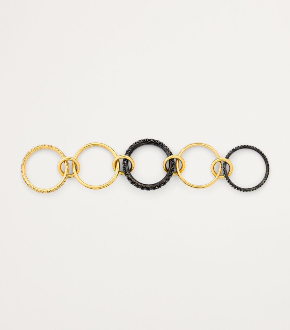 Yellow Gold, Silver And Diamond Noelle Ring