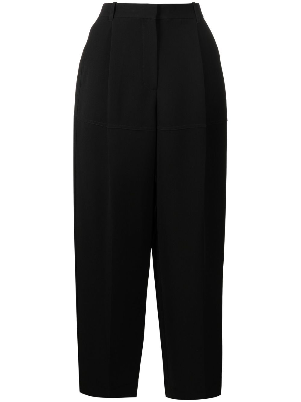 High-waisted wide-leg trousers - Black