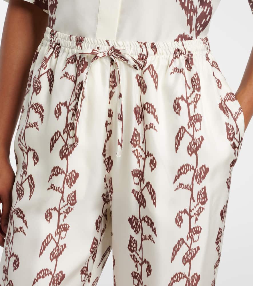 Aurelia silk twill wide-leg pants