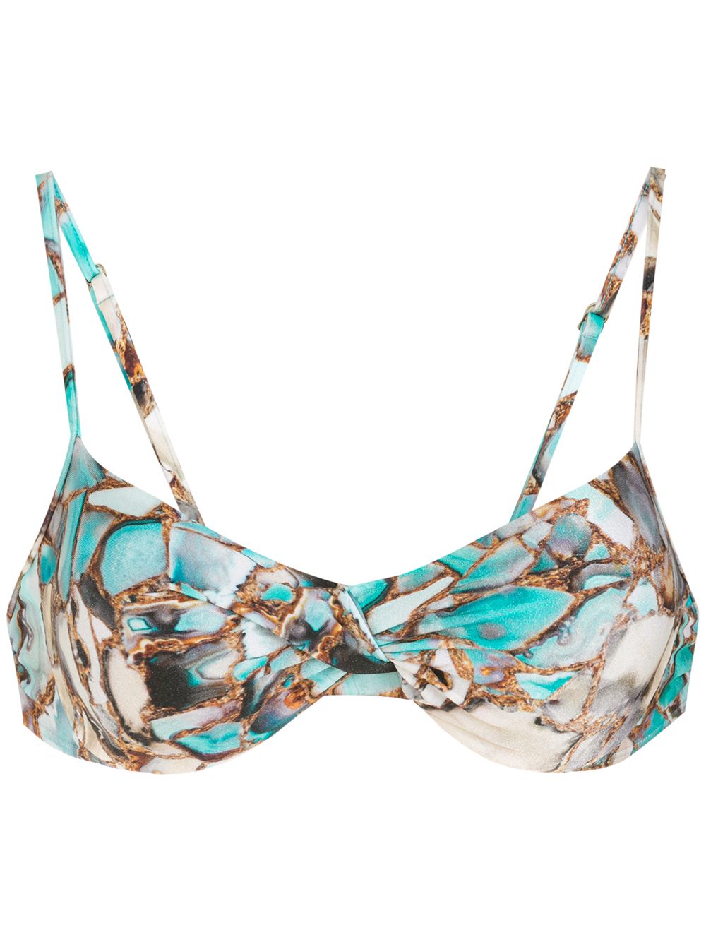 Fiji Estampado bikini top - Blue