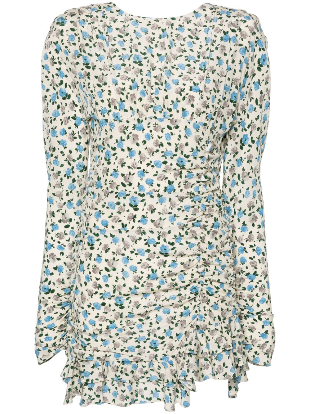Floral-print silk mini dress - Neutrals