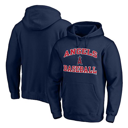 Men's Fanatics Navy Los Angeles Angels Heart & Soul Fitted Pullover Hoodie