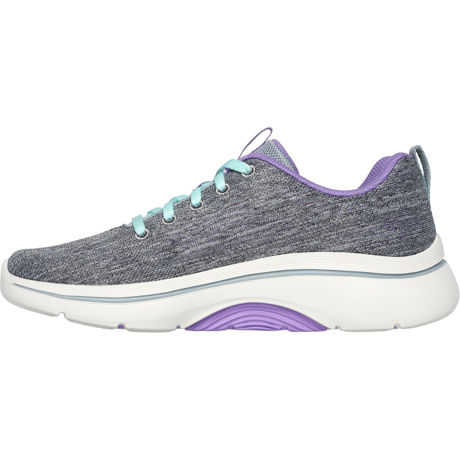 Skechers Womens Go Walk Arch Fit 2.0 Vivid Sunset 125311-Gylv Grey/Lavender Lace Up Shoe