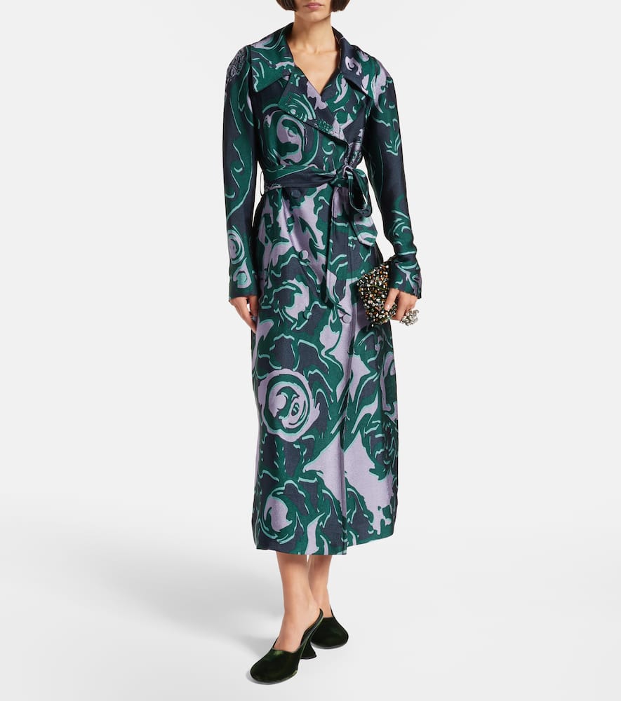 Printed trench coat