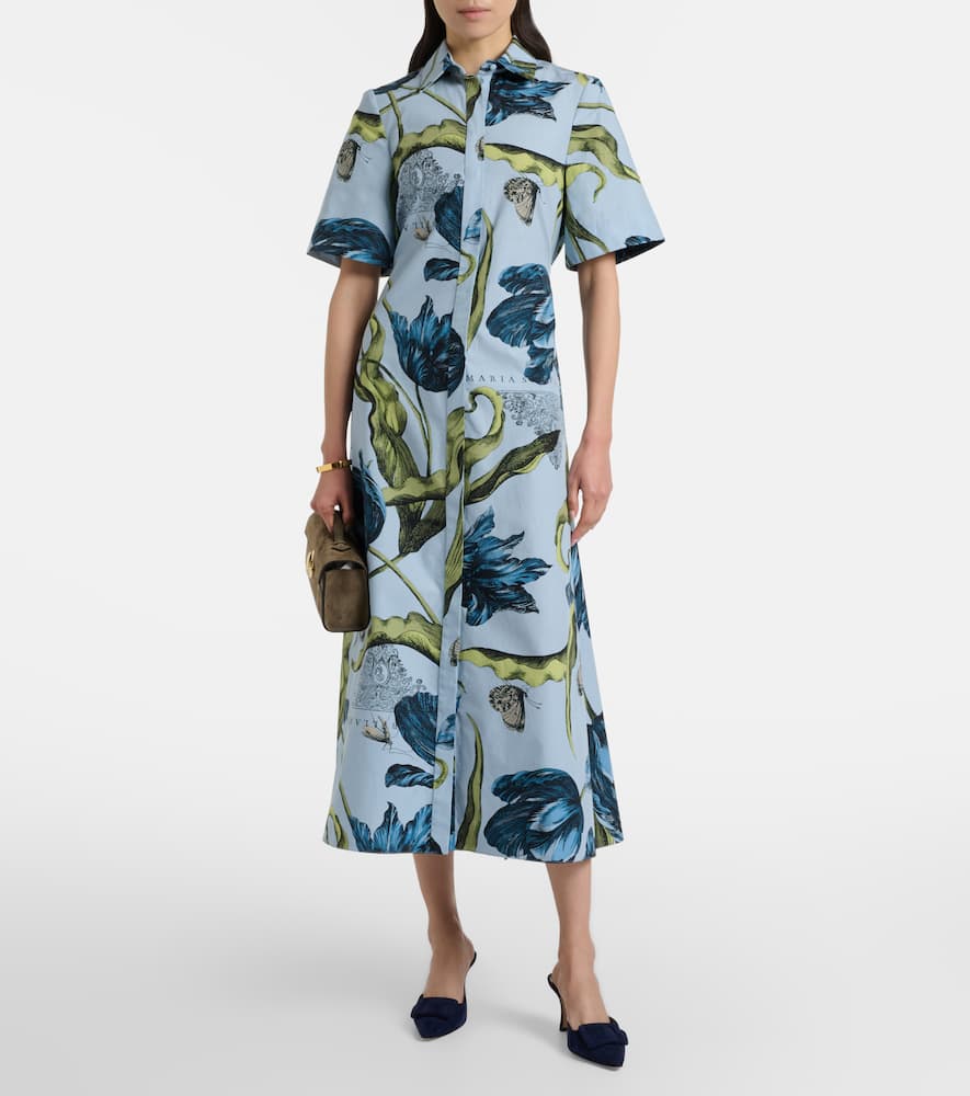 Floral cotton midi dress