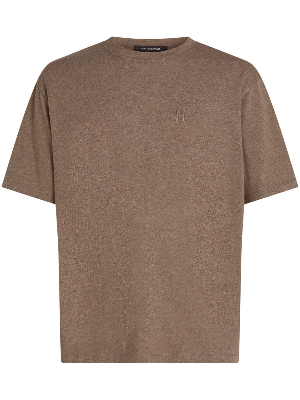 Embroidered-monogram t-shirt - Brown