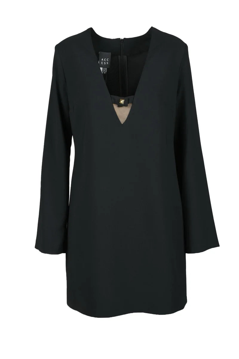 Fluid Drape Black Dress