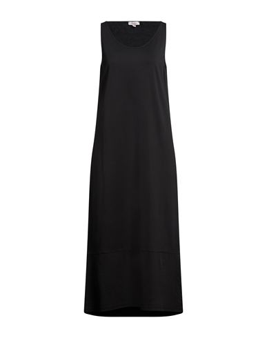 Woman Midi dress Black Size M Cotton