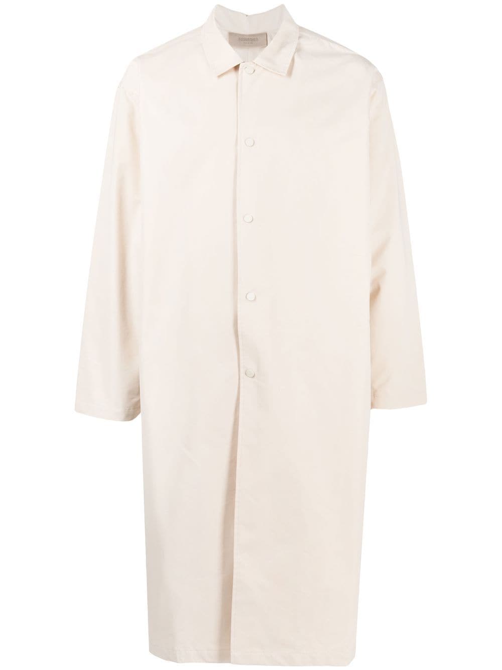 Spread-collar buttoned trench coat - Neutrals